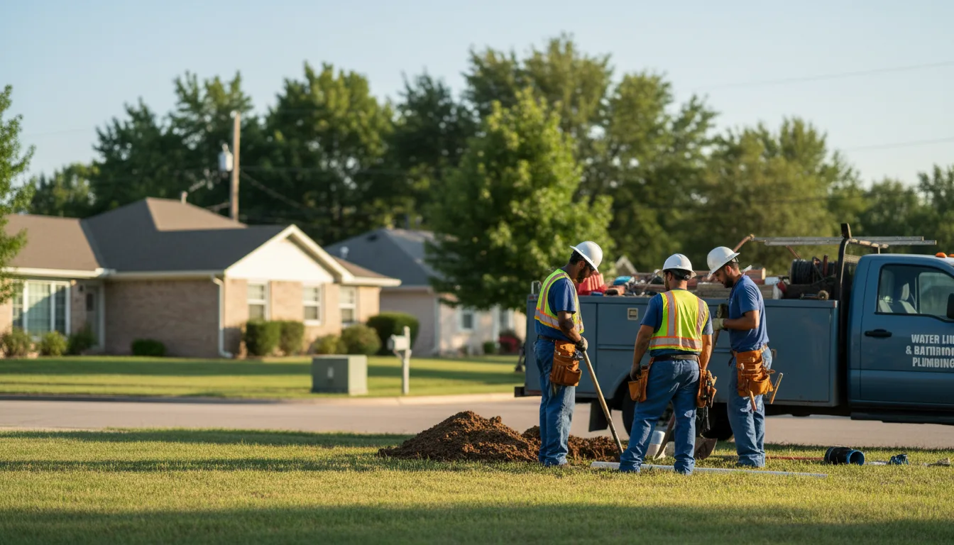 Residential water line and bathroom plumbing service in Billings, OK